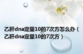 乙肝dna定量10的7次方怎么办（乙肝dna定量10的7次方）