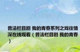 普法栏目剧 我的青春系列之戏往情深在线观看（普法栏目剧 我的青春）