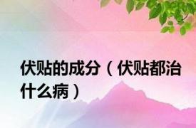 伏贴的成分（伏贴都治什么病）