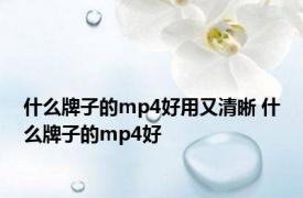 什么牌子的mp4好用又清晰 什么牌子的mp4好 