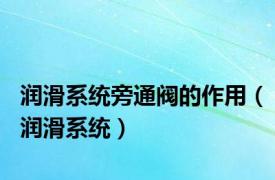 润滑系统旁通阀的作用（润滑系统）