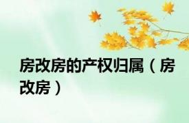 房改房的产权归属（房改房）