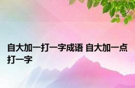 自大加一打一字成语 自大加一点打一字 