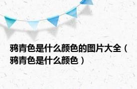 鸦青色是什么颜色的图片大全（鸦青色是什么颜色）