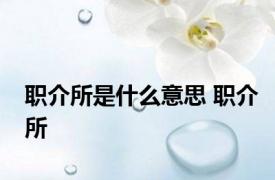 职介所是什么意思 职介所 