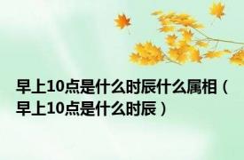 早上10点是什么时辰什么属相（早上10点是什么时辰）