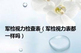 军检视力检查表（军检视力表都一样吗）