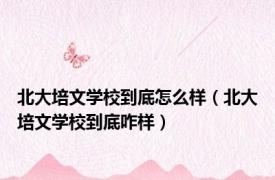 北大培文学校到底怎么样（北大培文学校到底咋样）