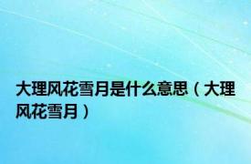 大理风花雪月是什么意思（大理风花雪月）