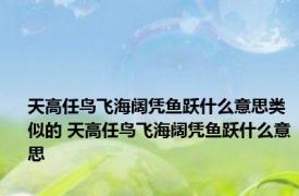 天高任鸟飞海阔凭鱼跃什么意思类似的 天高任鸟飞海阔凭鱼跃什么意思 