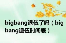 bigbang退伍了吗（bigbang退伍时间表）