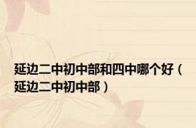 延边二中初中部和四中哪个好（延边二中初中部）
