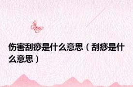 伤害刮痧是什么意思（刮痧是什么意思）