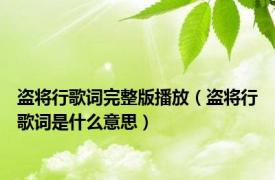盗将行歌词完整版播放（盗将行歌词是什么意思）