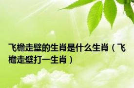 飞檐走壁的生肖是什么生肖（飞檐走壁打一生肖）