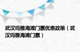 武汉玛雅海滩门票优惠政策（武汉玛雅海滩门票）