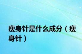 瘦身针是什么成分（瘦身针）