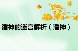 潘神的迷宫解析（潘神）