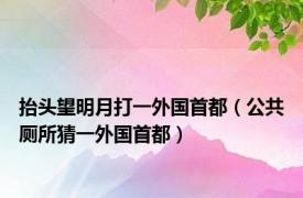 抬头望明月打一外国首都（公共厕所猜一外国首都）