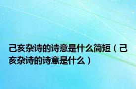 己亥杂诗的诗意是什么简短（己亥杂诗的诗意是什么）