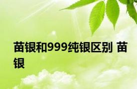 苗银和999纯银区别 苗银 