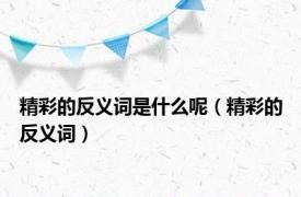 精彩的反义词是什么呢（精彩的反义词）