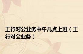 工行对公业务中午几点上班（工行对公业务）