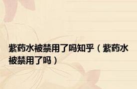 紫药水被禁用了吗知乎（紫药水被禁用了吗）