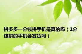 拼多多一分钱拼手机是真的吗（1分钱拼的手机会发货吗）