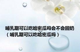 哺乳期可以吃哈密瓜吗会不会回奶（哺乳期可以吃哈密瓜吗）
