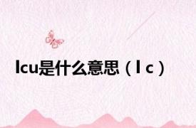 lcu是什么意思（l c）