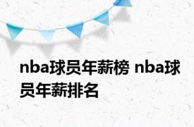 nba球员年薪榜 nba球员年薪排名 