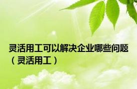灵活用工可以解决企业哪些问题（灵活用工）