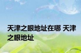 天津之眼地址在哪 天津之眼地址 