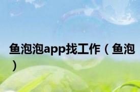 鱼泡泡app找工作（鱼泡）