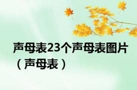 声母表23个声母表图片（声母表）