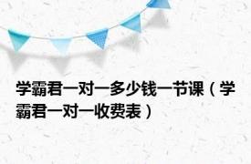 学霸君一对一多少钱一节课（学霸君一对一收费表）