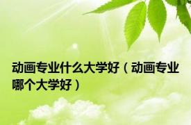 动画专业什么大学好（动画专业哪个大学好）
