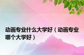 动画专业什么大学好（动画专业哪个大学好）