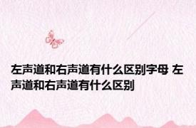 左声道和右声道有什么区别字母 左声道和右声道有什么区别 