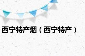 西宁特产烟（西宁特产）