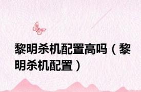 黎明杀机配置高吗（黎明杀机配置）