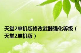天堂2单机版修改武器强化等级（天堂2单机版）